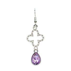 Clover Crystal Teardrop Dangle Earrings (Van Cleef Style) ~SEE VIDEO